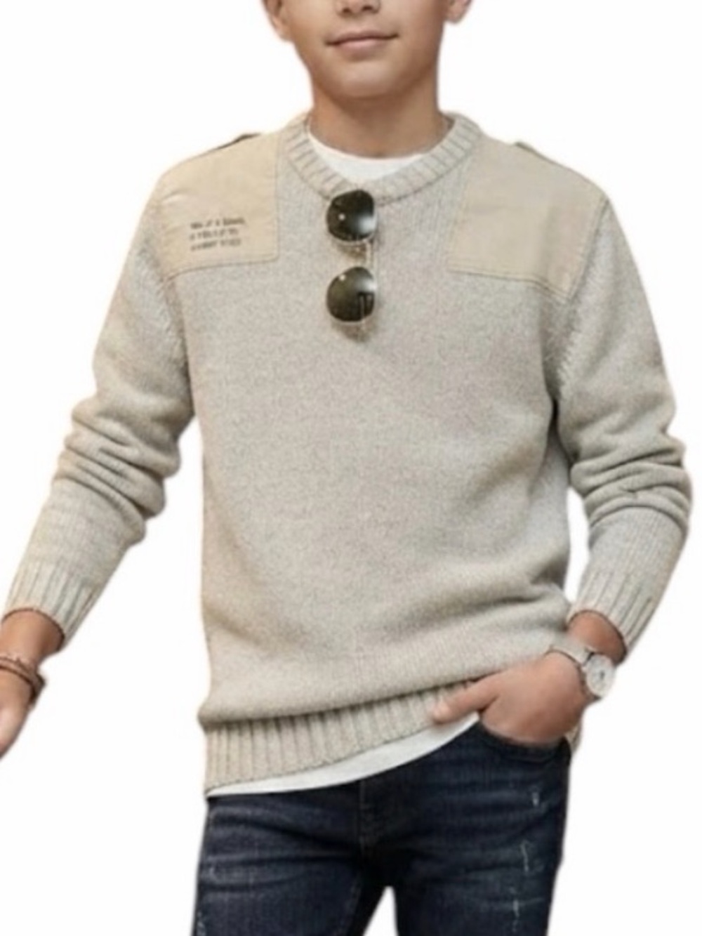 ZARA BOYS Beige Wake Up Amazing Utility Cargo Shoulder Sweater 13-14 Streetwear